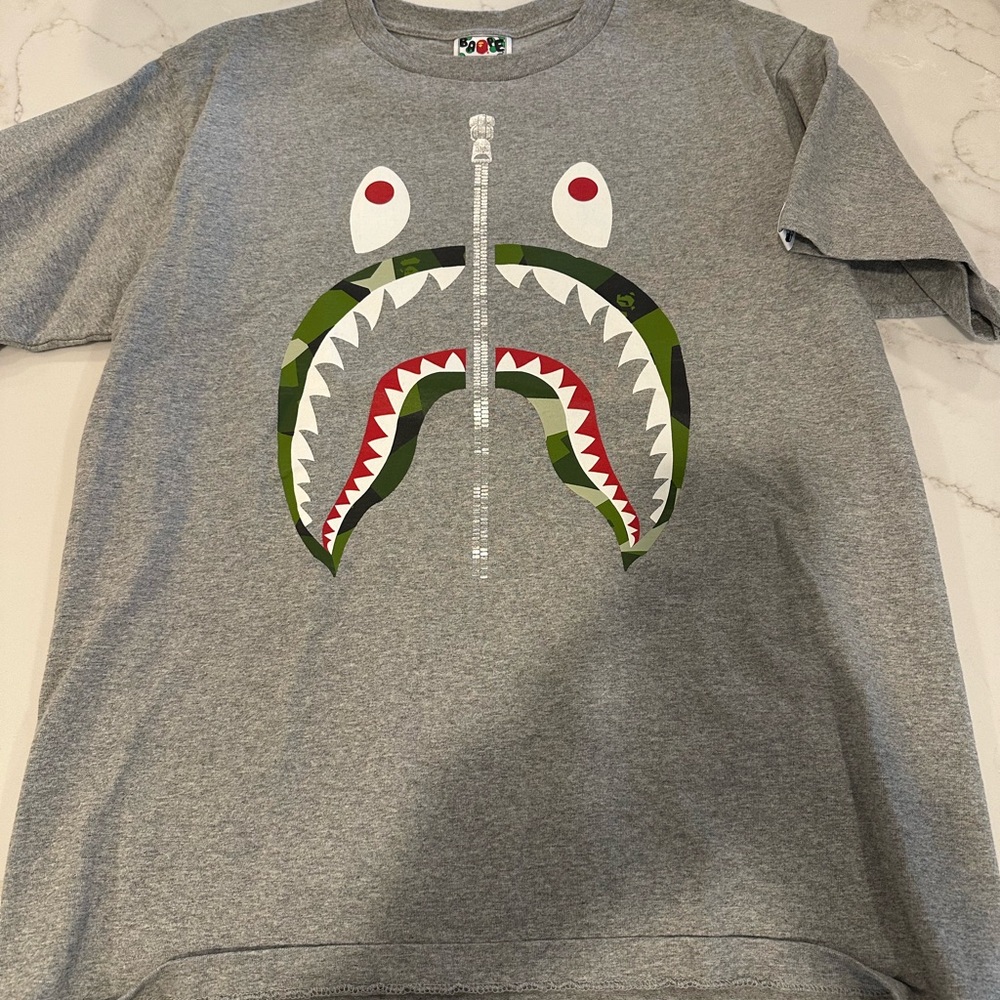 Bape Bathing Ape Gray Graphic T-Shirt